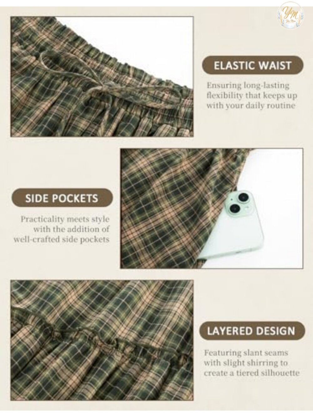 Flowy Maxi Skirt with Pockets Renaissance Pirate Style - Picture 5 of 6